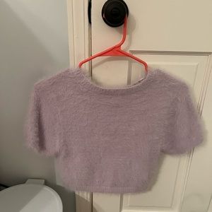 Purple fur crop top